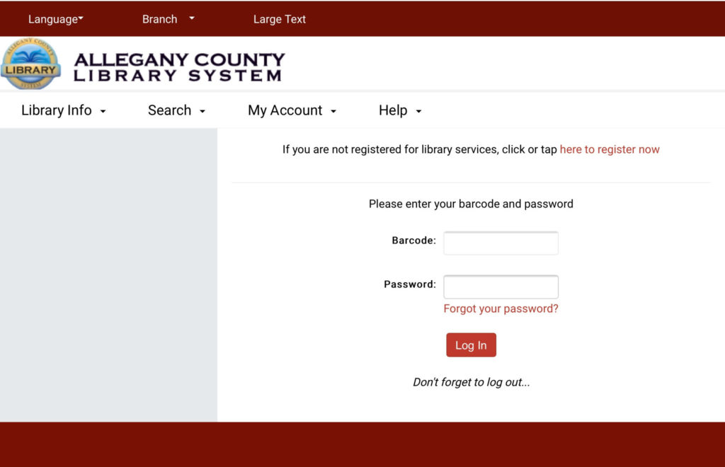 Step one of online registration