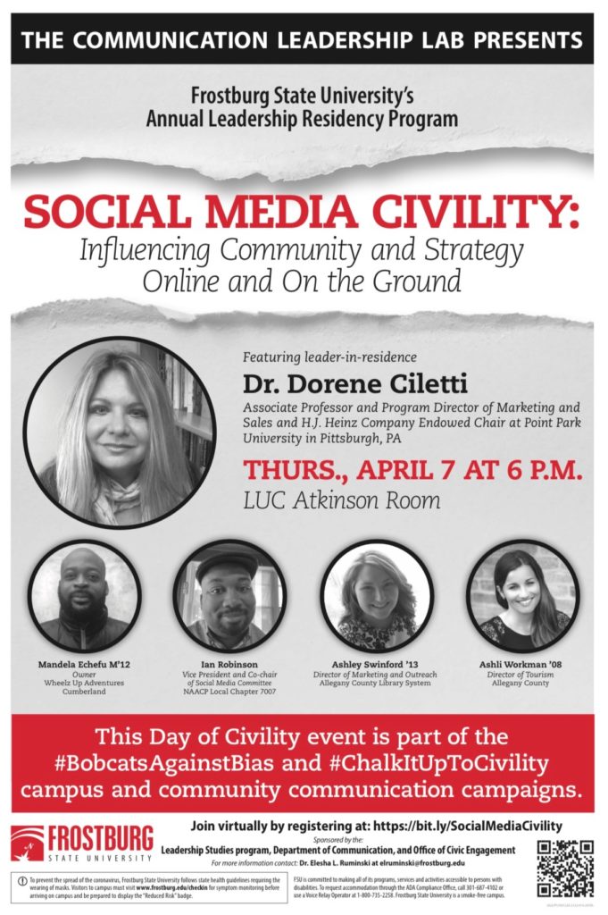 Social media civility poster.  photos of panel 